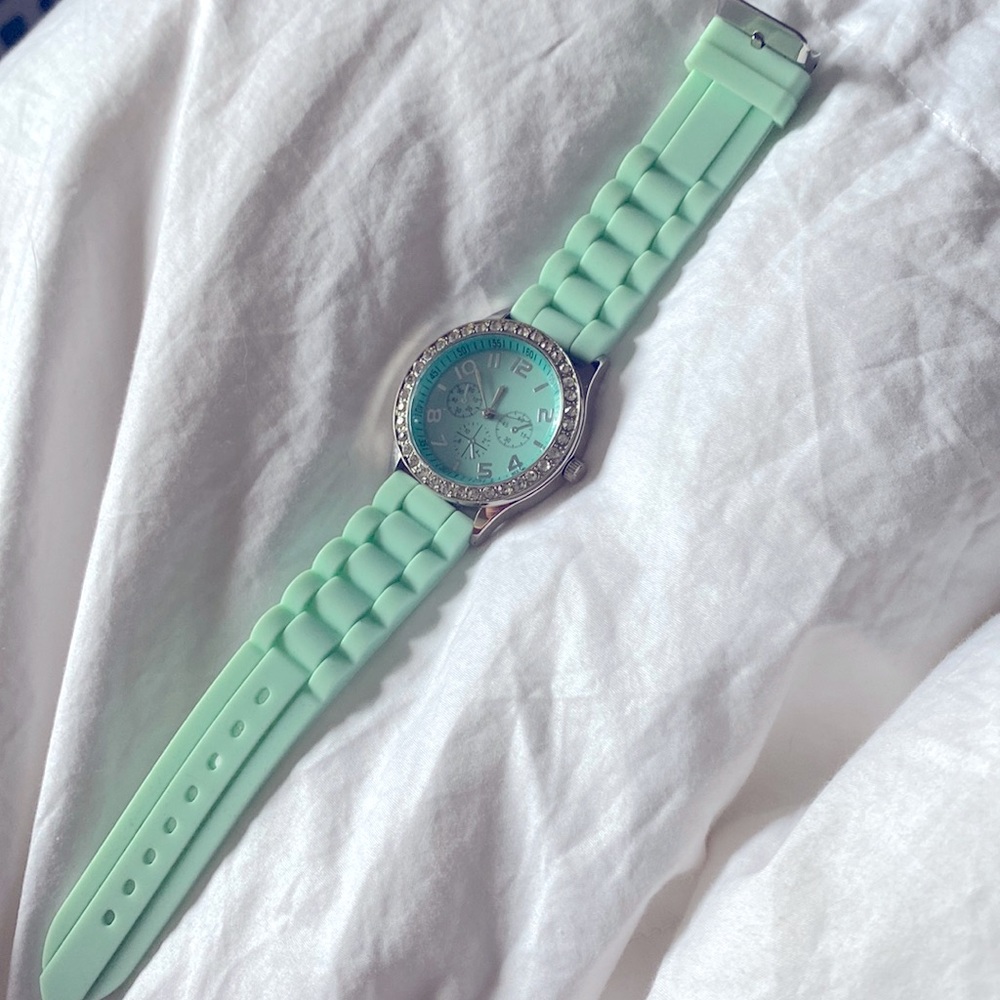 Watch with silicone band